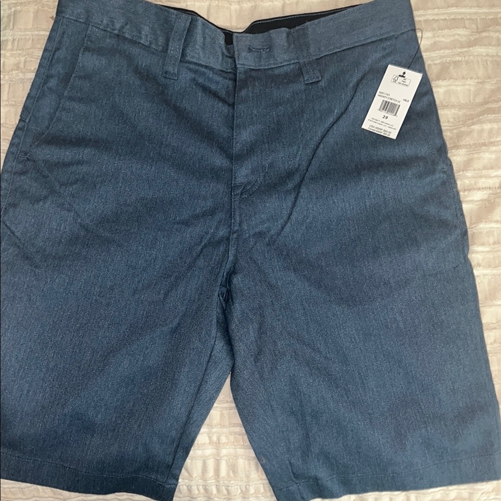 Volcom Blue Flat Front Shorts Classic Style